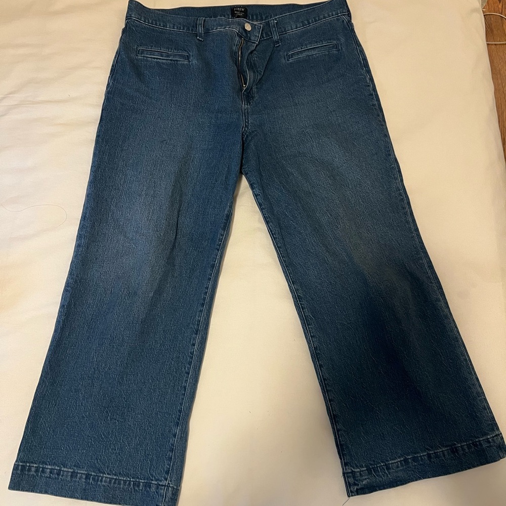J. Crew Cropped Wide Leg Jean